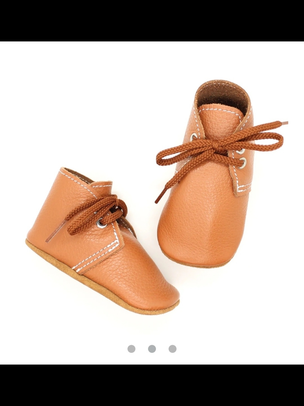 Mon Petit Shoes - Handmade Lace Up Leather Shoes 18-24m Size 6
